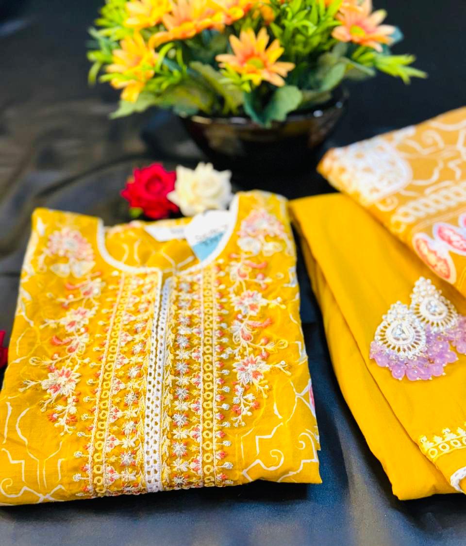 Mustard Blossom Pakistani Cotton Suit