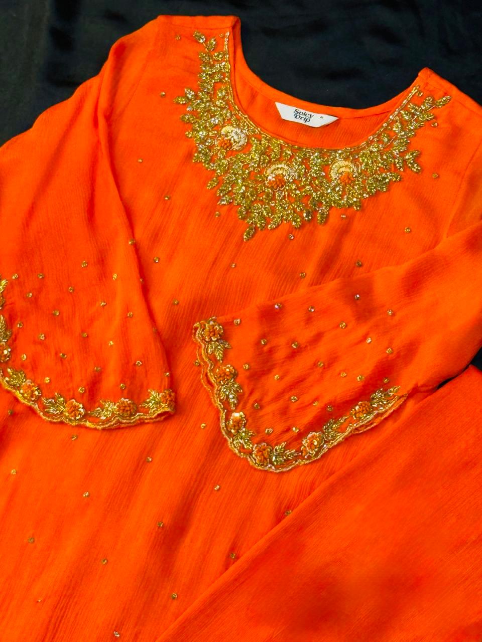 Tangerine Spark Handcrafted Suit