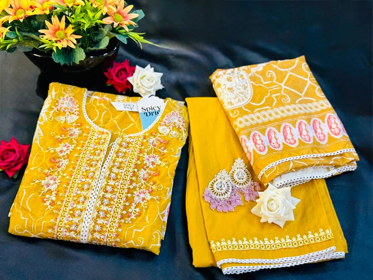 Mustard Blossom Pakistani Cotton Suit