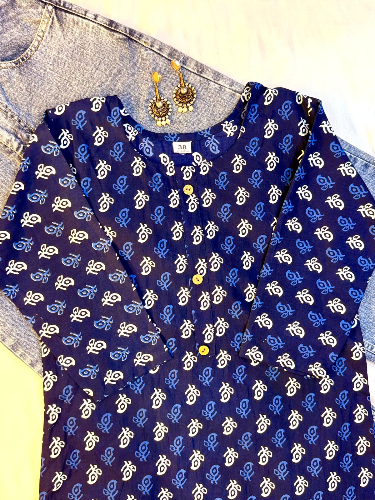 Navy Grace Long Kurti