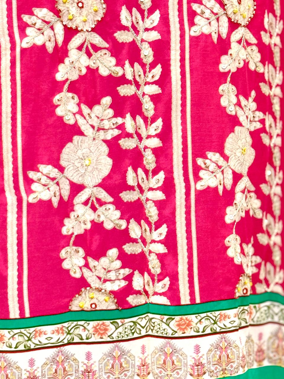 Vibrant Bloom Designer Crepe Suit