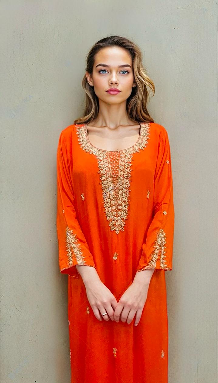 Festive Aura Orange Suit Set