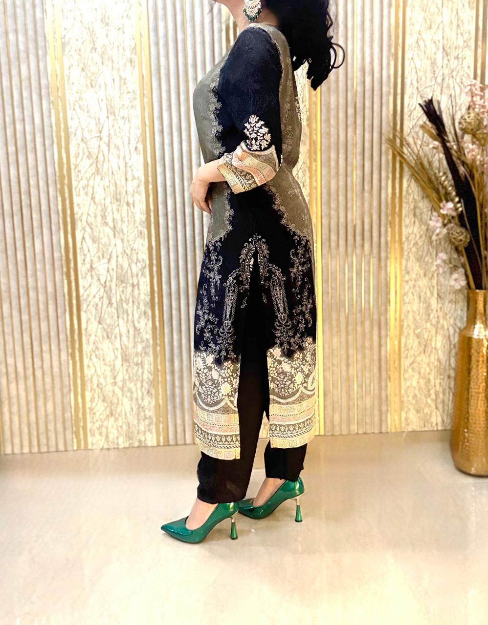 Crepe Silk Luxe Pakistani Suit