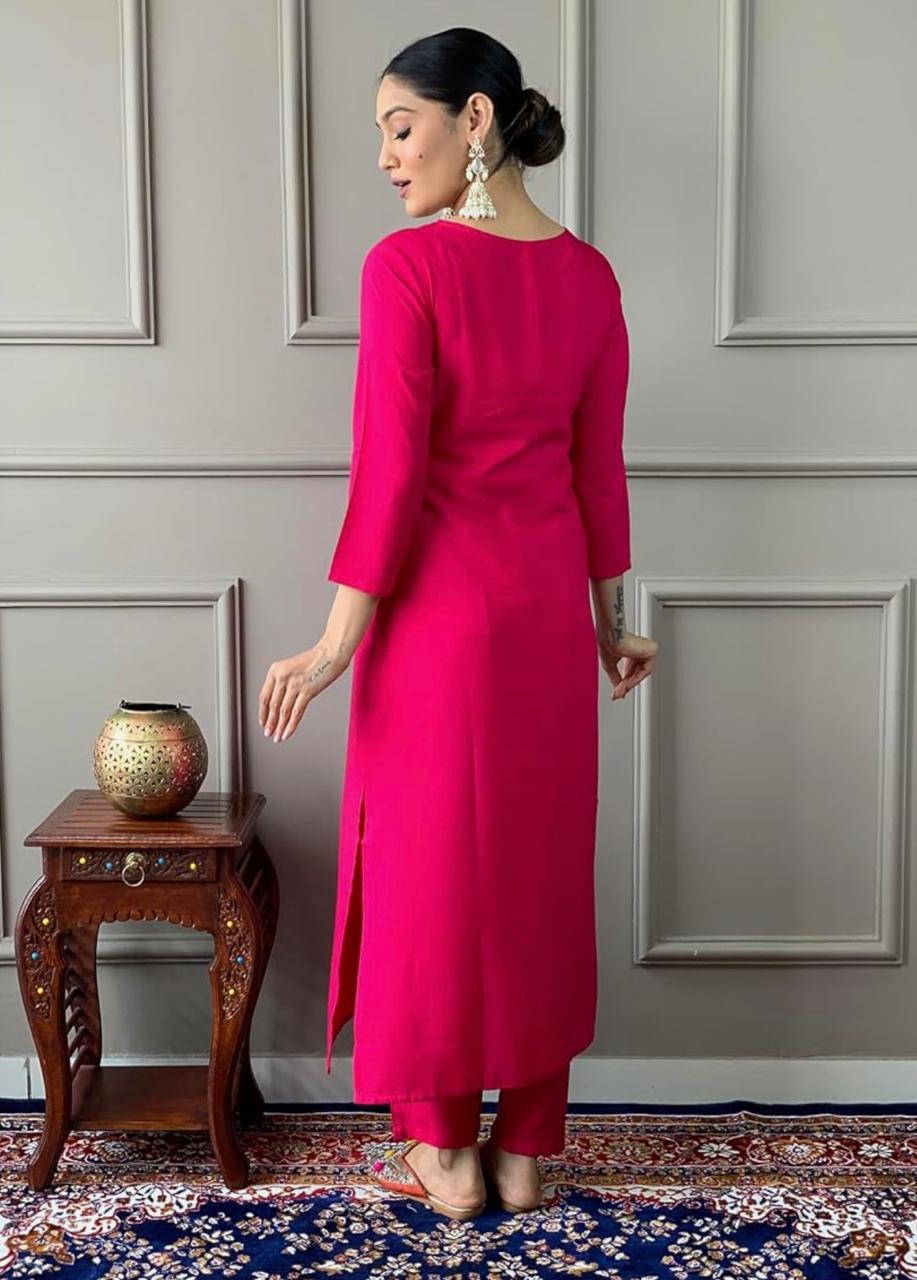 Festive Bloom Embroidered Suit