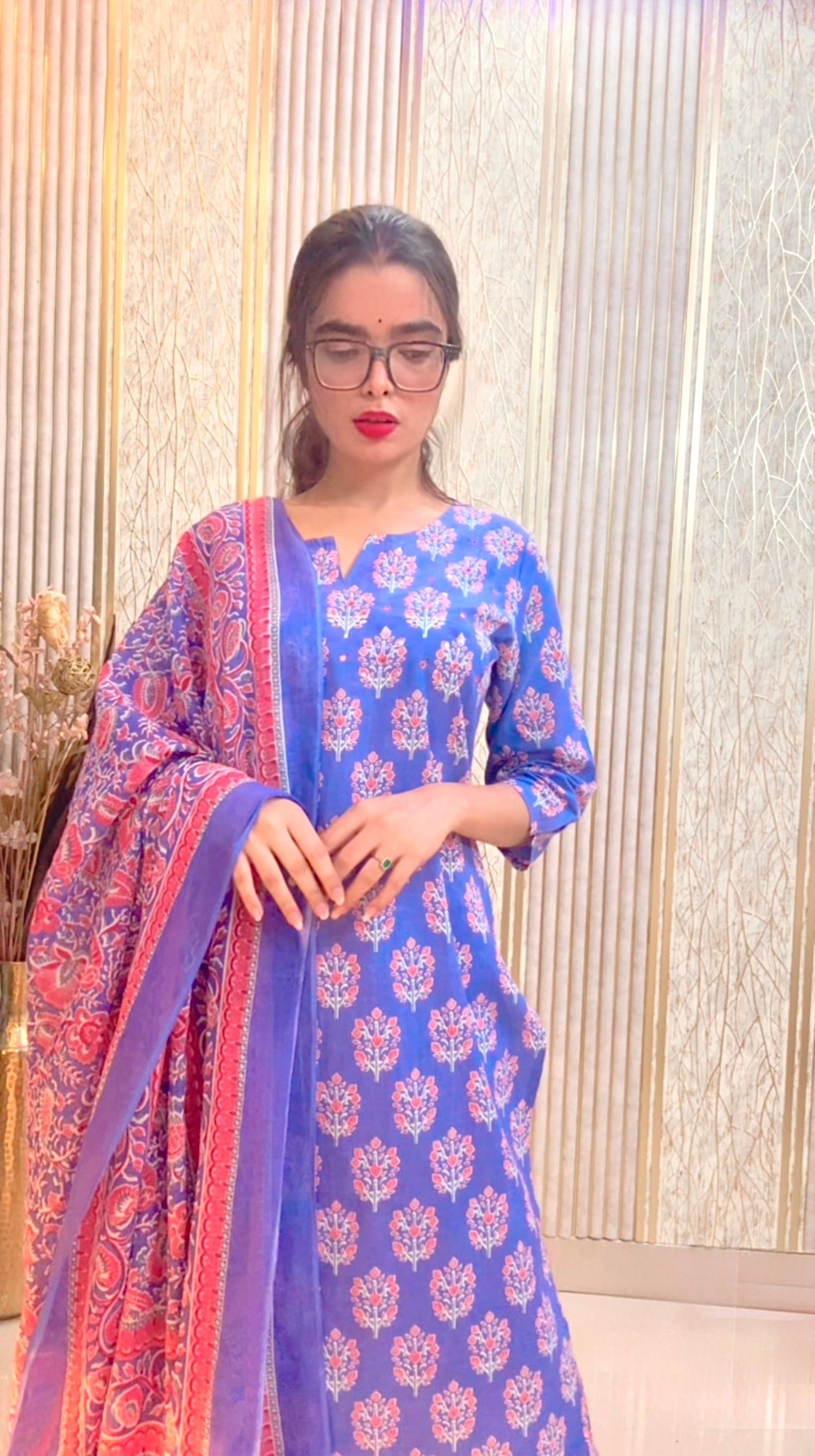 Floral Grace Cotton Suit